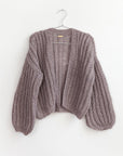 Hilma Hand Knit Alpaca Cardigan, Mauve