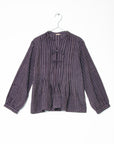 Alma Ticking Stripe Top - Blue/Maroon
