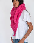 Freya Alpaca Triangle Scarf - Fuchsia