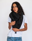 Freya Alpaca Triangle Scarf - Charcoal