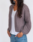 Hilma Hand Knit Alpaca Cardigan, Mauve