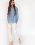 Bheeti Tie Dye Checks Top - Lake