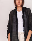 Dupatta Maira Woven Checks - Black