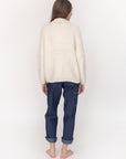 Huacaya Alpaca Cardigan, Natural
