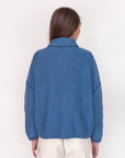 Andean Wool Bomber Cardi, Azul Claro