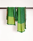 Dupatta Noor Special Shawl - Greens Multi Stripes