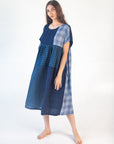 Calliope Patchwork Dress - Natural Indigo