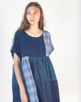Calliope Patchwork Dress - Natural Indigo