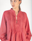 Alma Tiny Checks Top - Red