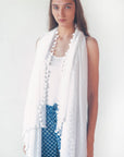 Dupatta Maira Woven Checks - White