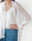 Dupatta Maira Woven Checks - White