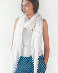 Dupatta Maira Woven Checks - White