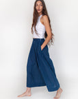 Danae Double Stripe Skirt Pant - Natural Indigo