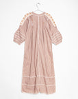 Sirena Dress Long Sleeves Gingham - Beige