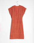 V-Neck Bib Front Dress - Coral Stripe by Two
