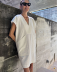 Diagonal Pocket Tunic in White by Two