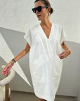 Diagonal Pocket Tunic in White by Two
