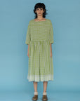 Runaway Bicycle Sylvia Dress Green Checks