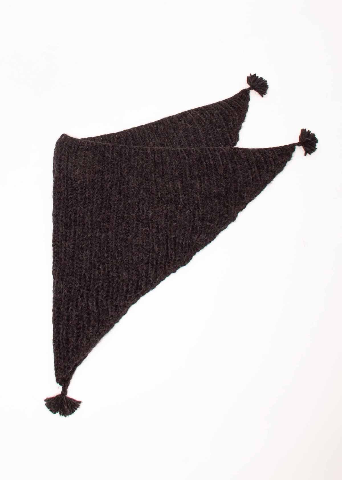 Freya Alpaca Triangle Scarf - Charcoal