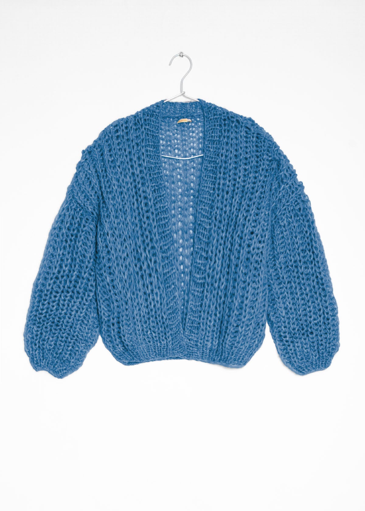 Hilma Hand Knit Alpaca Cardigan, Cielo