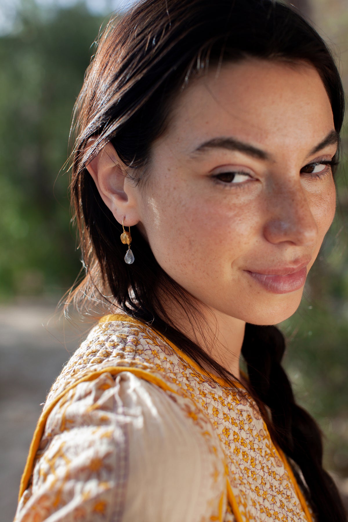 Chana Seeds Gold Plated Earrings Labradorite