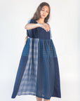 Calliope Patchwork Dress - Natural Indigo