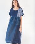 Calliope Patchwork Dress - Natural Indigo