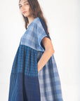 Calliope Patchwork Dress - Natural Indigo