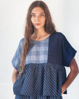 Calliope Patchwork Top - Natural Indigo