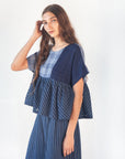 Calliope Patchwork Top - Natural Indigo