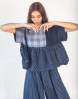 Calliope Patchwork Top - Natural Indigo