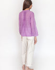 Alma Check Jamdani Top - Violetta