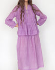 Alma Check Jamdani Top - Violetta