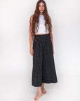 Danae Stripe Skirt Pant - Black