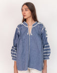 Sirena Chambray Top - Azul Marino