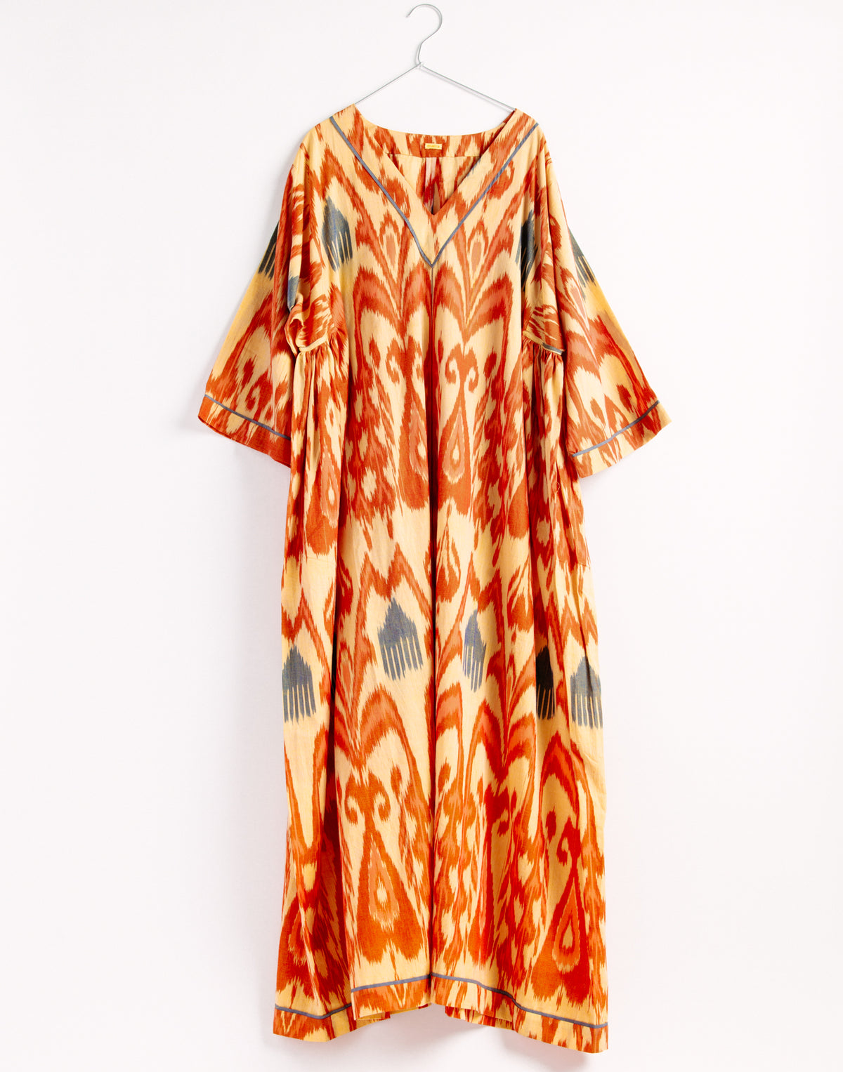 Laila Ikat Kaftan - Peach/Rust