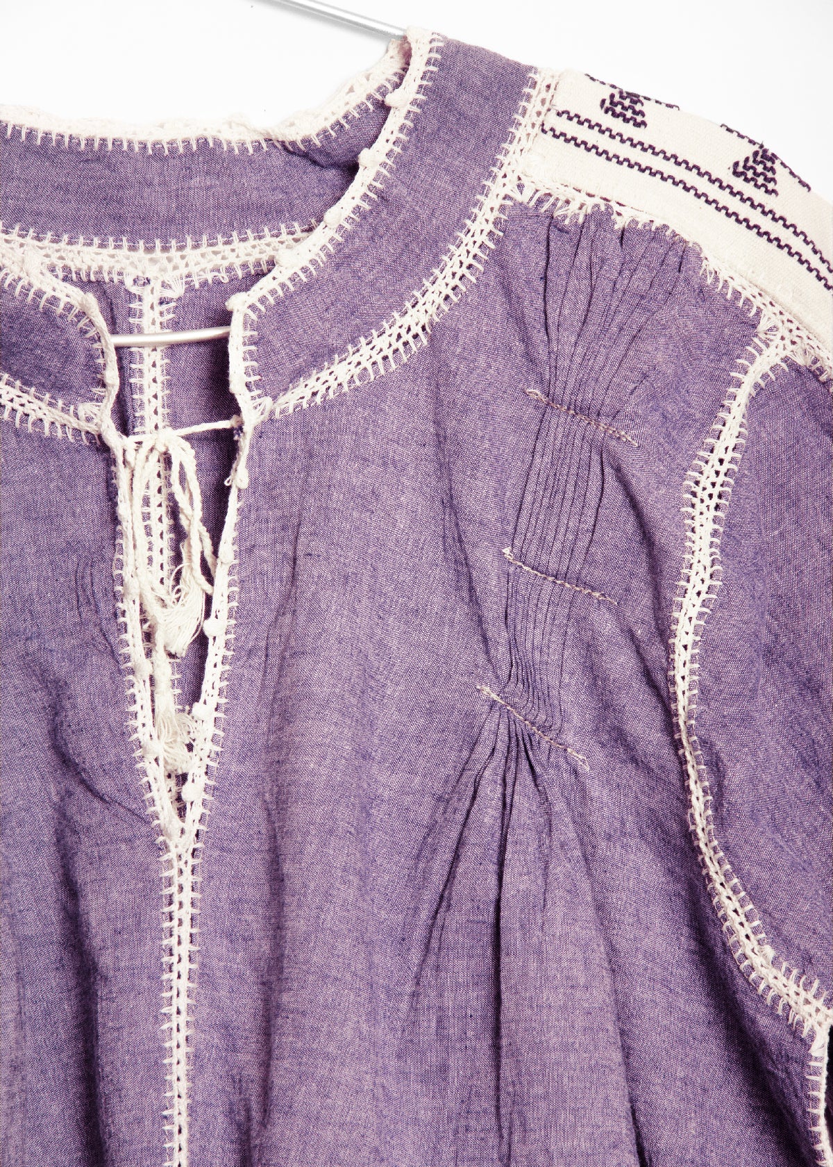 Sirena Chambray Dress Long Sleeves - Purple