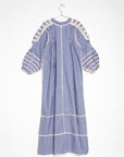 Sirena Dress Long Sleeves Gingham - Blue