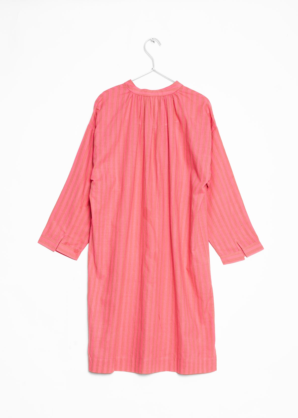 Long Sleeve One Button Tunic - Pink Stripe By Two