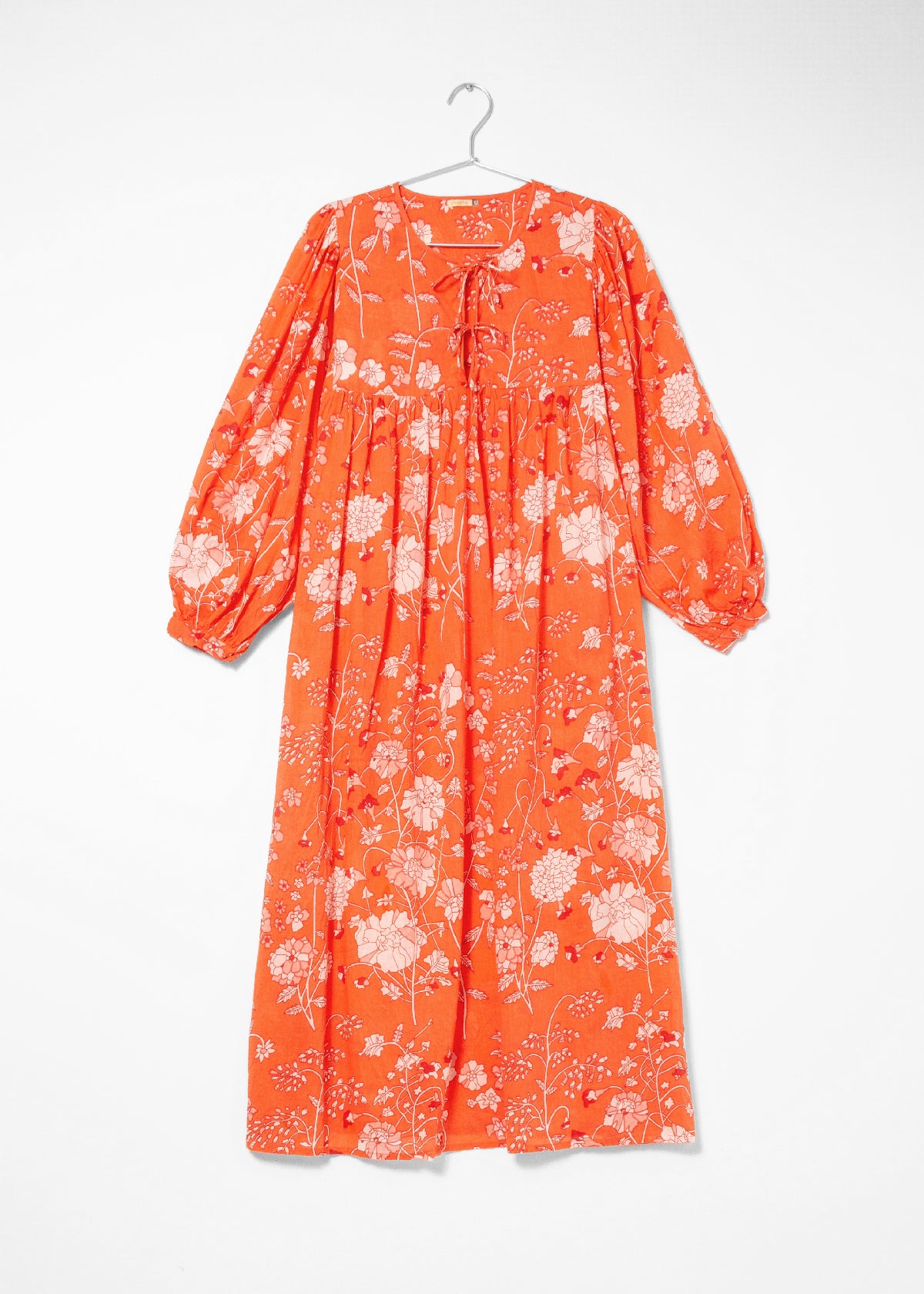 Hamsa Garden Dress- Coral