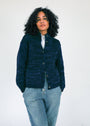 Javary Hand Painted Merino Cardigan - Navy