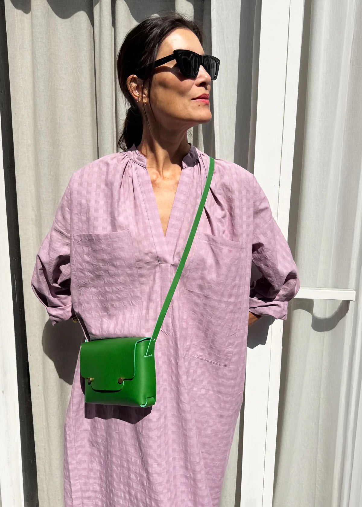 Pocket Grid Caftan - Mauve by Two