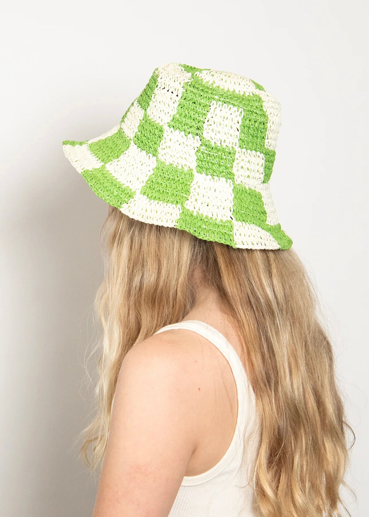 Wyeth Sadie Paper Straw Bucket - Lime Ivory