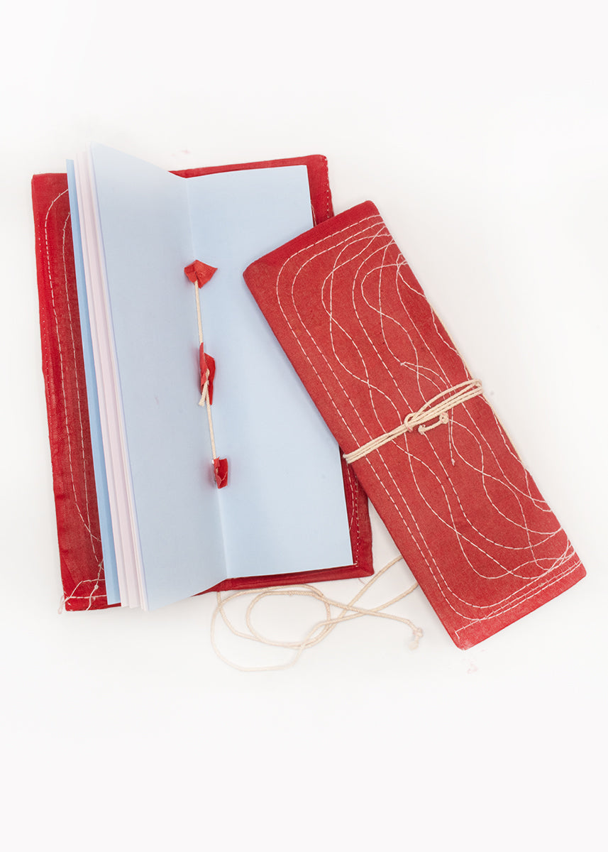 Red Stitched Notebook Large